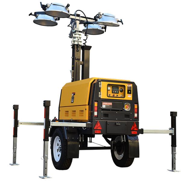 2 Wheel Diesel Powered Light Towers Portable Construction Lights Monitoring Systems Diesel Light Tower