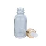 10/40ml Transparent Cylindrical Clear Glass Bottle With Golden/Silver Drop For