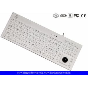 Function Keys Washable Silicone USB Keyboard Built - In Trackball