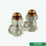 Customized Brand Brass Straight H Type Double Radiator Ball Valve For HVAC