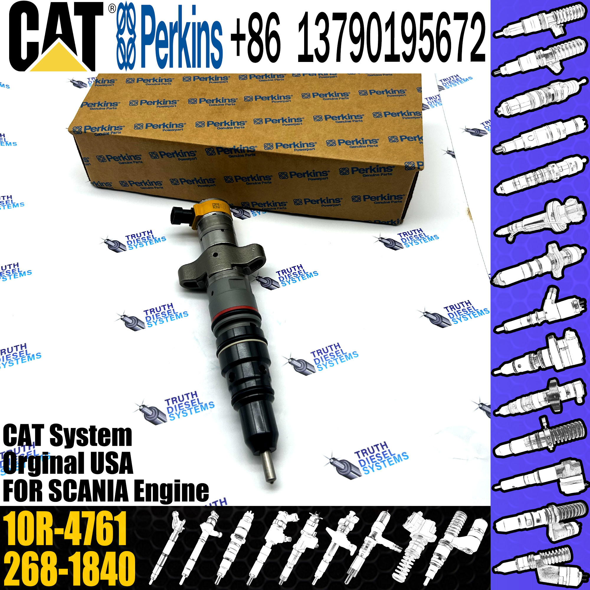 Excavator Parts Engine Diesel Injector Nozzle 10R-4761 10R7225 10R-7225 10R4761 3879432 387-9432