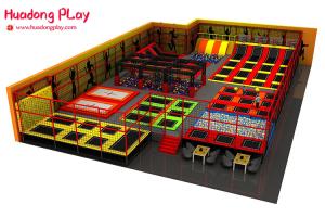 China Indoor Trampoline Park Equipment , High Jump Trampoline Gym Equipment Over 500sqm factory