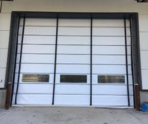 China Industrial Vertical Lift Fabric Doors With PVC Window Opening speed 0.8 - 1.2m/s factory