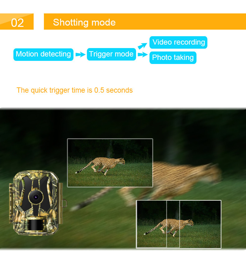 1.5 Inch 20mp Mini Wildlife Camera Motion Active Trail Camera 1080p Full HD Video