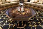 Luxury Royal Antique Gold Square Wooden Shenzhen hand carved Coffee Tables AT