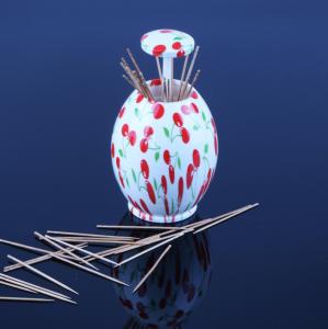 China Plastic Refillable Cherry Printed ABS Decorative Toothpick Holder factory