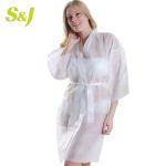 Disposable Nonwoven Kimonos Spa Wear Gown Salon Gown White Black Bathrobe Nylon