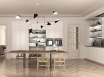 Custom Classic White Lacquered Aluminium Waterproof Residential Kitchen Cabinets