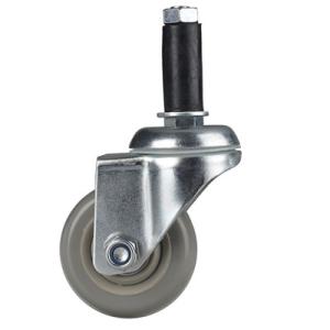 China Grey M12 Castor Wheels 90KG 3 Inch Threaded Stem Casters factory