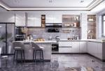 L Shape Kitchen Pastoral Style Wood Home Cabinet Wooden Storage Apartments