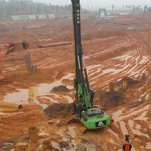 China Small Bore Pile Rig Foundation Machine Excavator Chassis Drilling Attachment KR220C factory