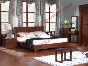 China Antique Solid Wood Bed in Wooden Bedroom Furniture sets factory