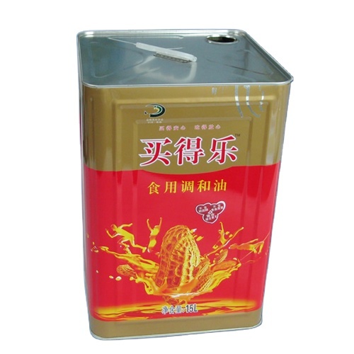 Food Grade Olive Oil Tin Can with CMYK 4 Color Printing and Plastic Lids Custom