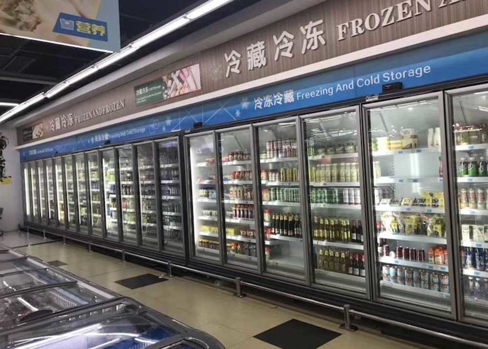 China Carel Thermostat Commercial Upright Freezer For Frozen Food factory