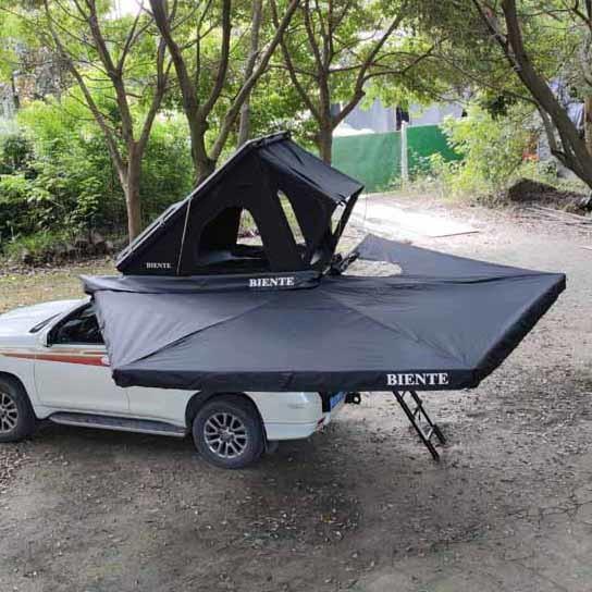 Outdoor Hard Shell Car Roof Tent 4 Person 4x4 For Toyota 210*132*18cm Closed