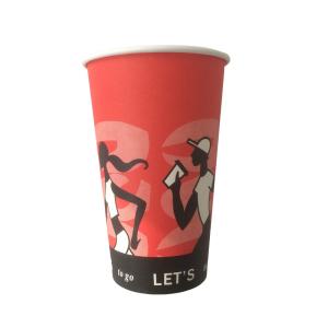 China 16 Oz Cold Paper Cups Aqueous Based Coating Red Takeaway Single Wall factory