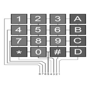 Black Arduino 4x4 Matrix Keyboard Module With 16 Button Design , 6.8*6.6*1.0cm