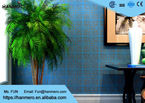 High Range Blue Bronzing Non-Woven Paper Modern Removable Wallpaper for Living