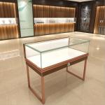 Lockable Custom Retail Display Cabinets For Jewelry Shop Gold Black Furniture