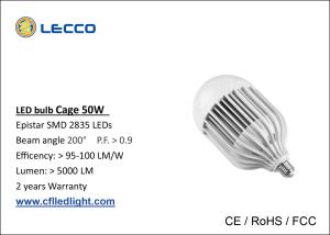 China B22 / E27 High Power LED Bulb Lights , Workshop Lighting Smd Led Indoor Light Bulbs 50W factory