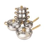 Best Selling Stainless Steel Cookware Set 12pcs Double Layer Cooking Pot Set