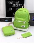 Korean style 3pcs in 1 canvas fashion backpack set for student bag outdoor