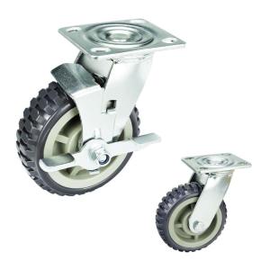 China Side Brake Wheels Tread On Core Heavy Duty Casters Trolley Wheels 5 Inch factory