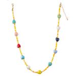Multicolor Beaded 14K Gold-Plated Chain Link Necklace with Butterfly/Flower
