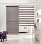 Beige Zebra Blinds Fabric Open Vanes For Bathroom ISO9001 Approved