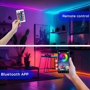 5050 RGB Color Changing Music Sync Ambient Bluetooth Smart Strip Light for