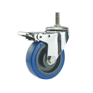 Zinc Plated Heavy Duty PU Caster And Wheels For Industrial Applications