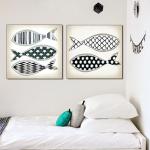 Fish Images Canvas Prints Spray Painting Popular In The Europe Market Minimalist