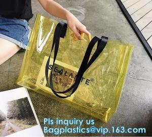 China Promotional PVC Clear Beach Towel Bags, PVC reusable beach bag, Sand Bags Cosmetic Bag Handbag, Handle bag/pvc handle ba factory