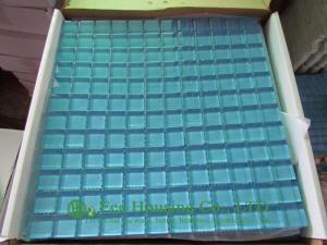 China Washable and Durable Crystal Mosaic Tile For Swimming Pools, Blue Color factory
