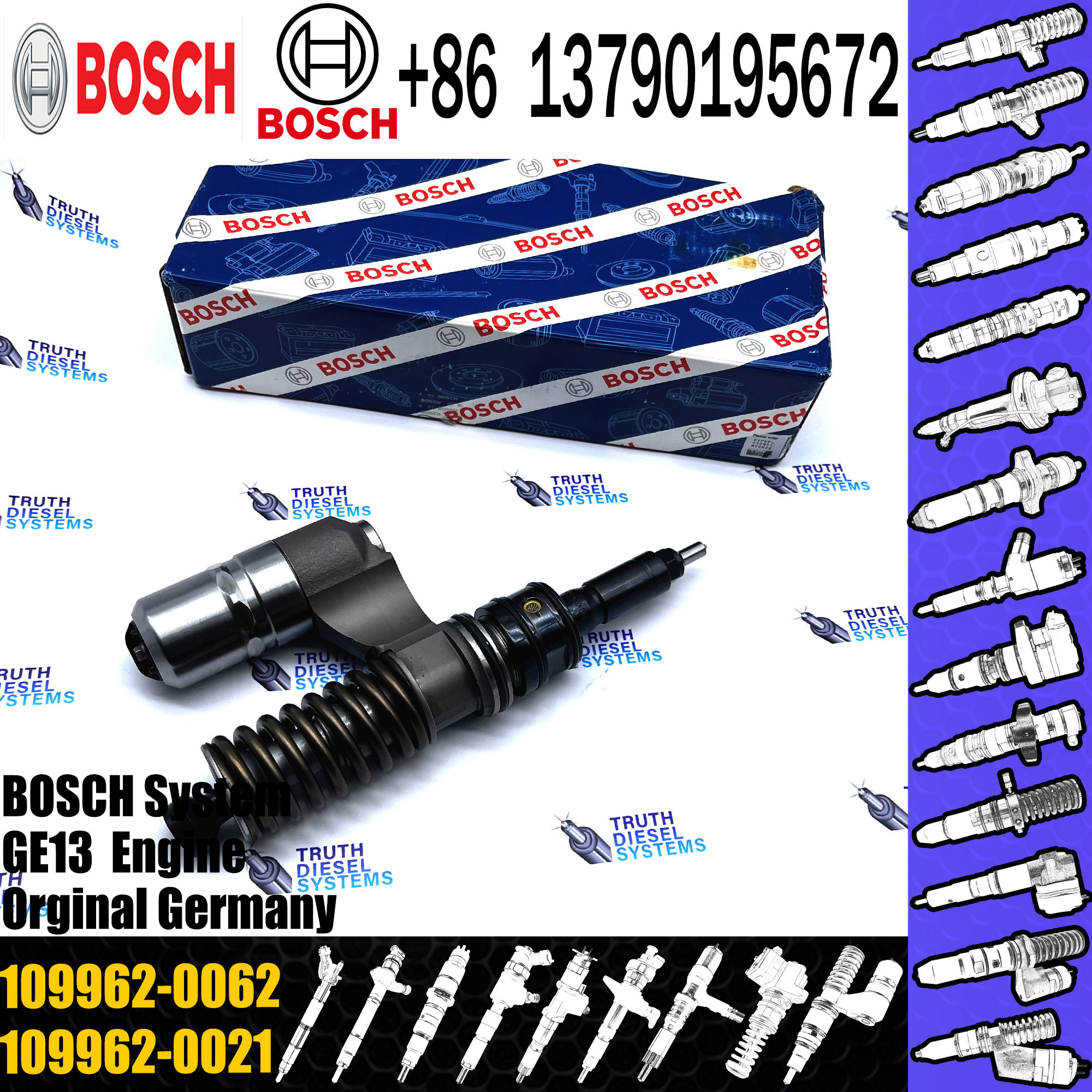 GE13 Fuel Injector Assembly 109962-0061 109962-0042 109962-0041 109962-0020 109962-0021 109962-0062