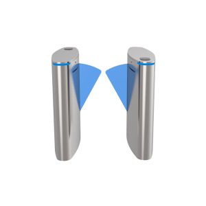 AC100V Automatic Flap Barrier Turnstile 10mm Acrylic Face Recognition 100W