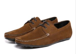 China Fashion Flats Mens Leather Loafers Luxury Handmade Suede Shoes factory