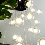 Stair Long Glass Ball Hanging Lamp LED Ceiling Light Creative Home Lighting