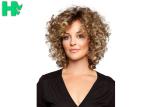 Cheap European Amerian Styles Brown Short Curly Synthetic Hair Wig