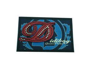 China Black / Brown Printed And Embossed Leather Patches With Letter Logo factory