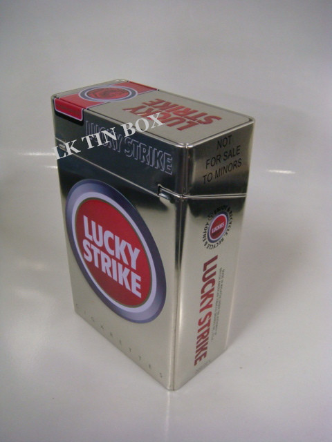 Antique Cigarette Tin Can 10 Pack Large Jumbo Lucky Strike And London