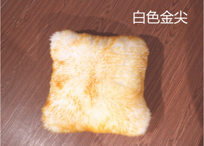 Plain Fluffy Hairs Sheepskin Chair Cushion Cortical Delicate With Customized Sizes