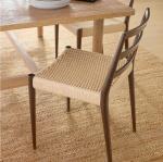 Solid Wood Woven Cord Dining Chair for School Furniture in Nordic Modern
