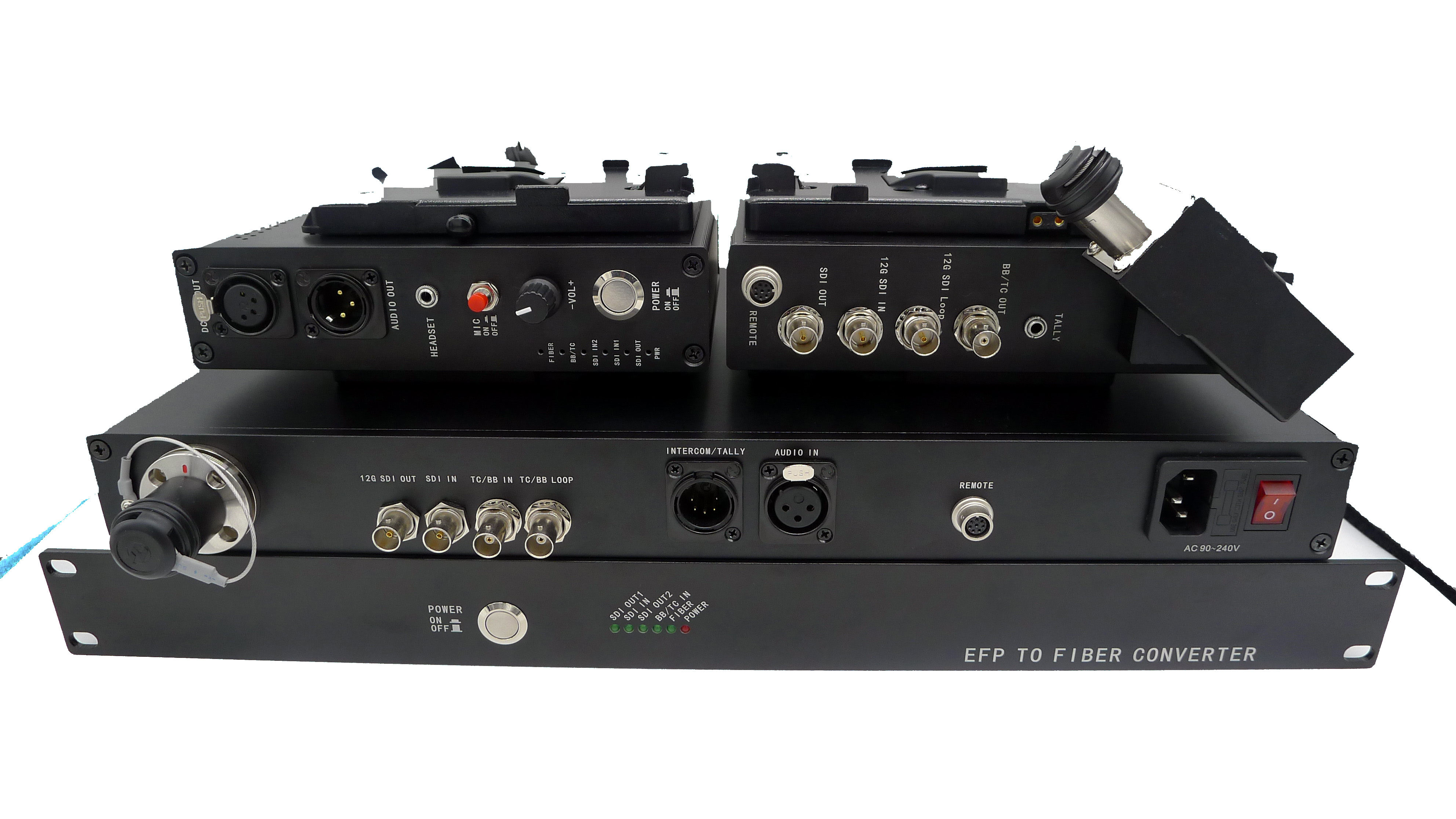 Video Audio Data Intercom Tally Fiber Camera System SDI To Fiber Converter