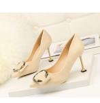 ZM011 New Korean Style Pointed Toe Stiletto Stiletto Square Heel With Metal