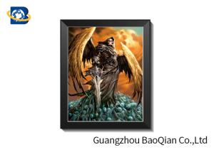 China Grimace Theme 3D Lenticular Pictures With Black Plastic Frame / Lenticular Photo Printing factory