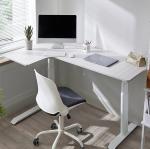 Wooden Frame Manufactured Hospital L Shape Sit Standing Laptop Table 3 Motor