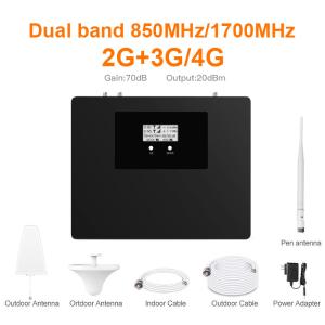 China 850MHz 1700MHz Dual Band Signal Booster Cellular Phone Repeater factory