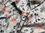 100% Cotton Ladies Casual Print Shirts 2 Color Floral Blouse Long Sleeve