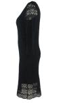 Black Sexy Lace Women Long Dresses Customized Round Neck With Soft Lined